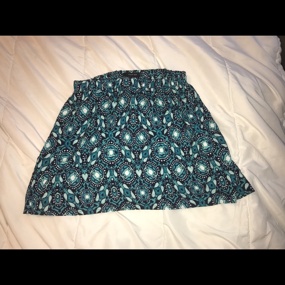 Blue patterned skirt